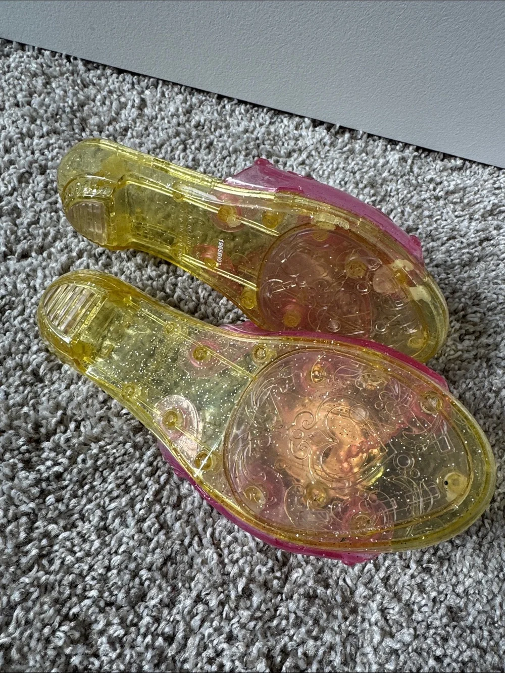 Girls' Pink and Yellow Princess Jelly Dress-up Heels/ Sandals